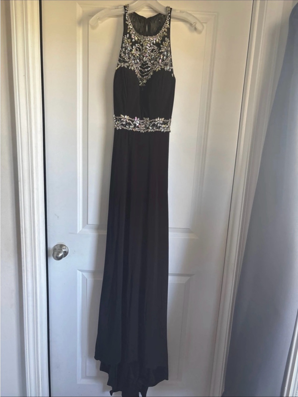 Alyce Paris Black Evening Gown with Silver Embellishment